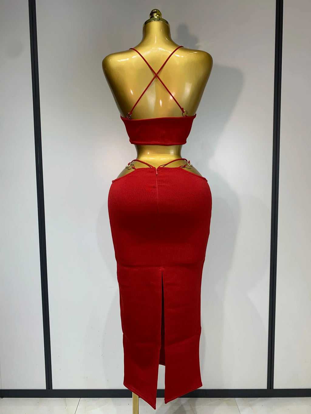 Women Sleeveless Sexy Halter Hollow Out Black Red Bodycon Long Bandage Dress  Celebate Elegant Luxury Birthday Club Dress
