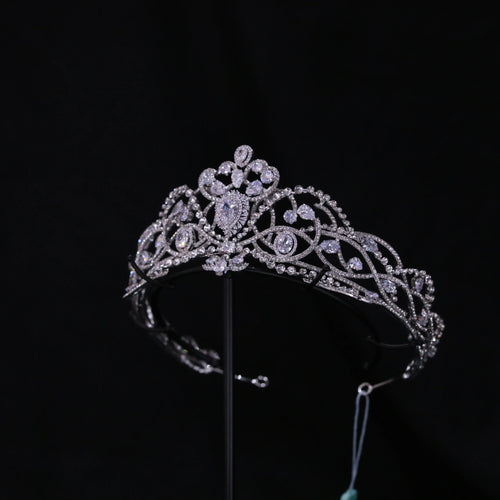 Bridal Hair Jewelry Crystal Zirconia Tiaras Crowns Zircon Rhinestones Headband Brides Pageant Prom Headpiece Wedding Accessories