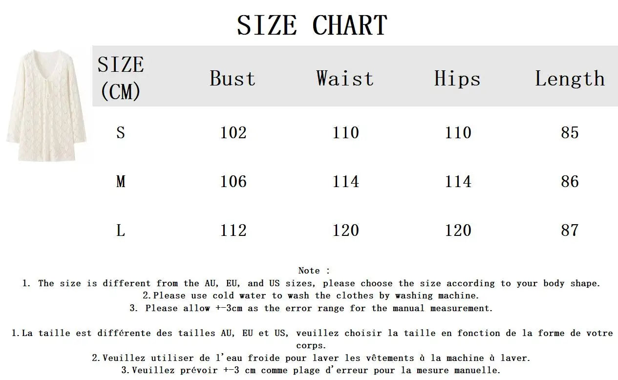 Solid Hollow Out Knitted Beach Dress Women V Neck Long Sleeve Lace up Vestidos Summer Sexy Fashion Holiday Mini Dresses