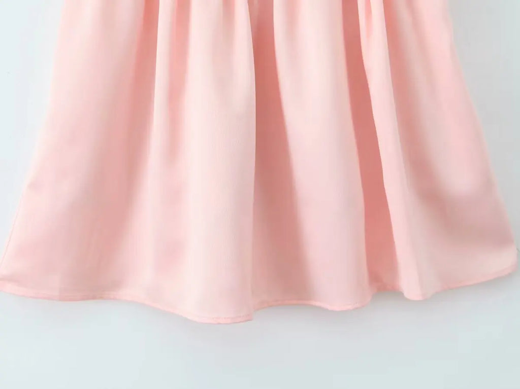 2025 Pleated Design Tie up Sleeveless Summer Dresses Women Solid Color Slim Fit Mini Dress Simple Fashion Party Dress
