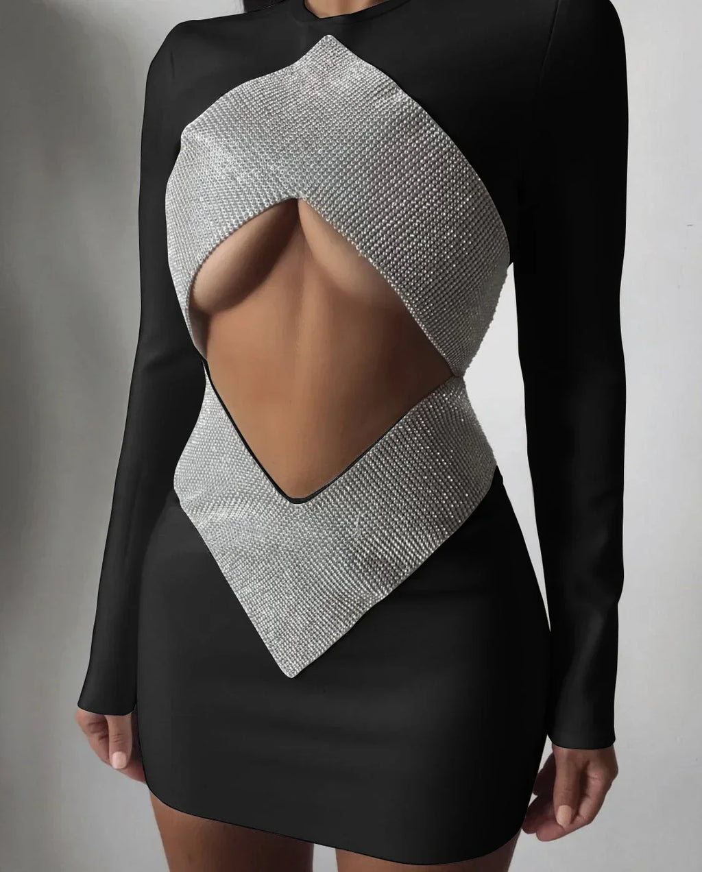 New Autumn Rayon Bandage Women Long Sleeve Sexy Holes Bodycon Mini Dress Celebrate Fashion Nightclub Party Outfit Vestido
