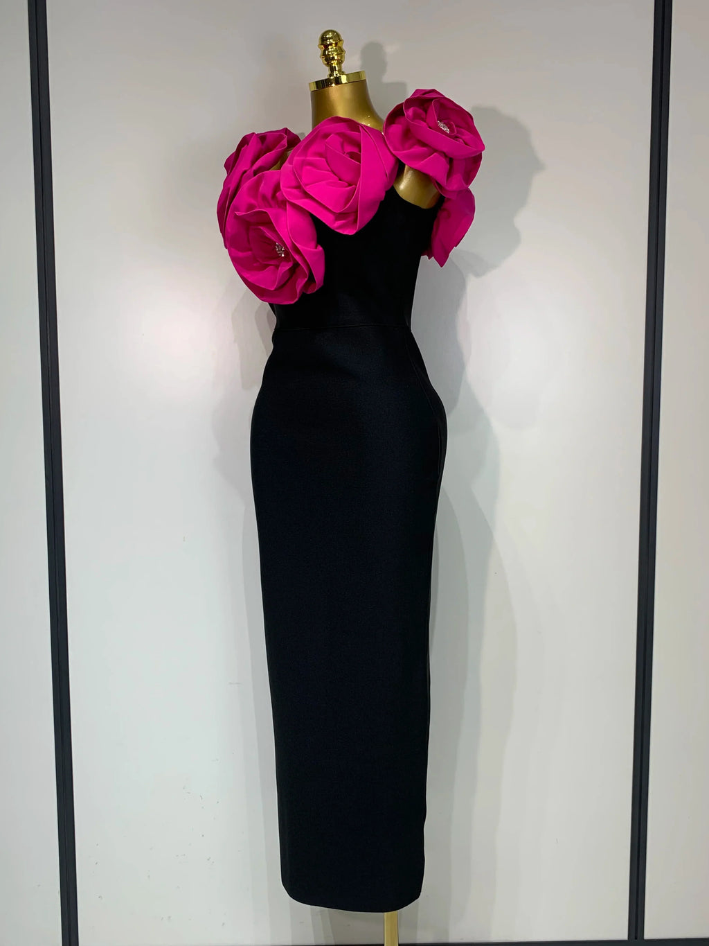 Women Sexy Off Shoulder Flower Diamonds Bodycon Bandage Dress Celebrity Elegant Evening Luxury Birthday Party Dresses