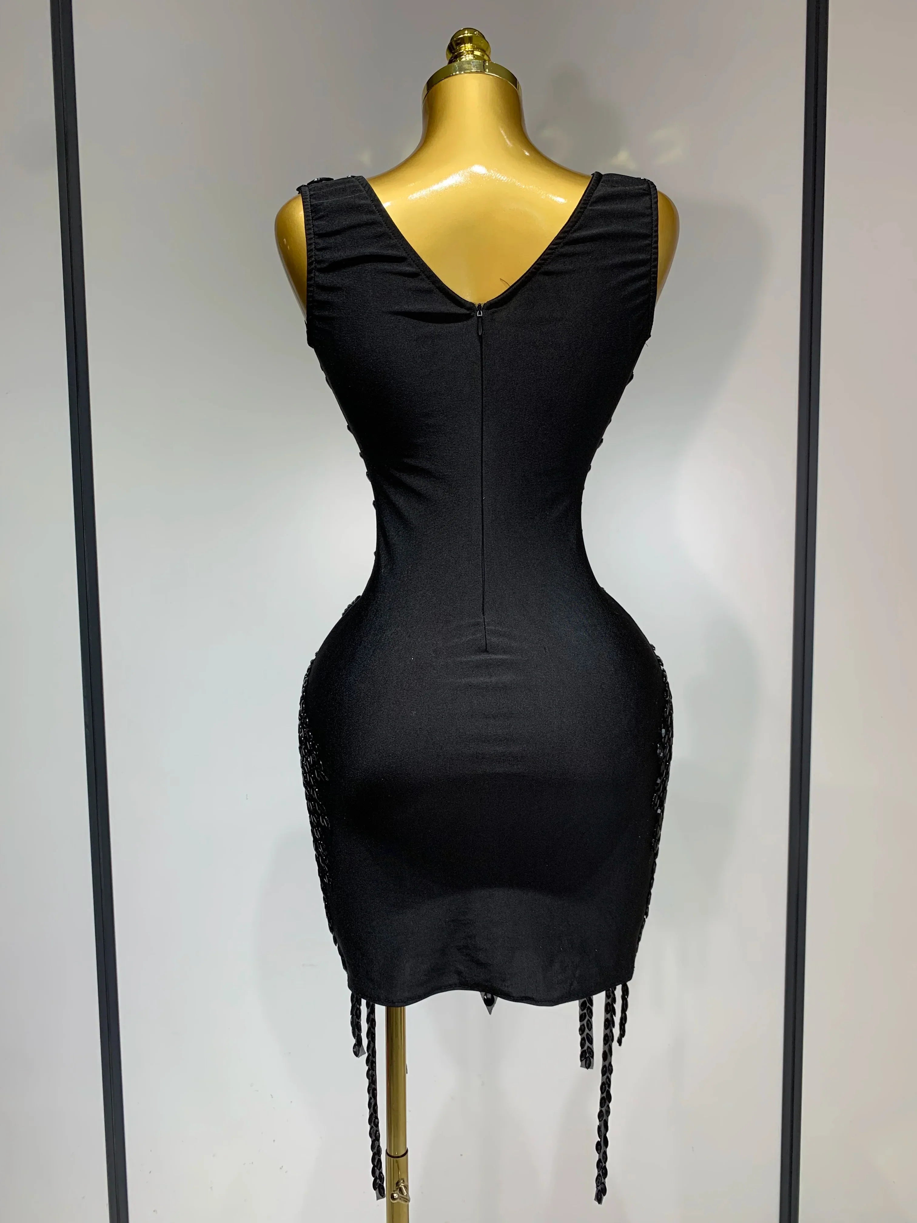 Women Sexy Stage Performance Outfit Sparkly Rhinestones Bodycon Dress Birthday Celebrate Evening Party Nightclub Mesh Dress