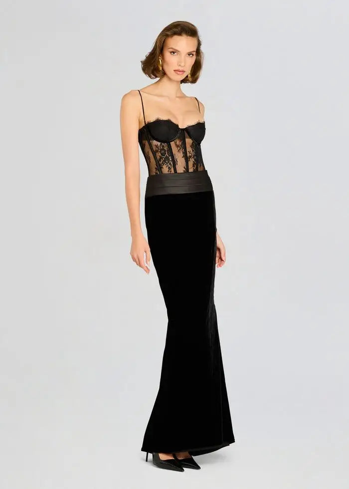 Black Women Sexy Strap Lace Fashion Bodycon Long Maxi Dress Celebrate Birthday Vacation Cocktail Outfit Vestido