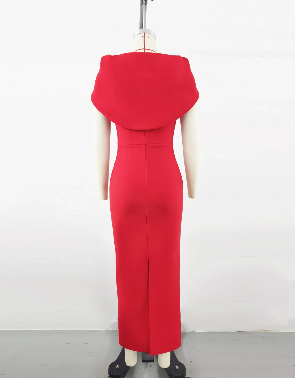 Red Color Women Sexy Short Sleeve Square Collar Bodycon Long Bandage Dress Elegant Evening Party Wedding Wear