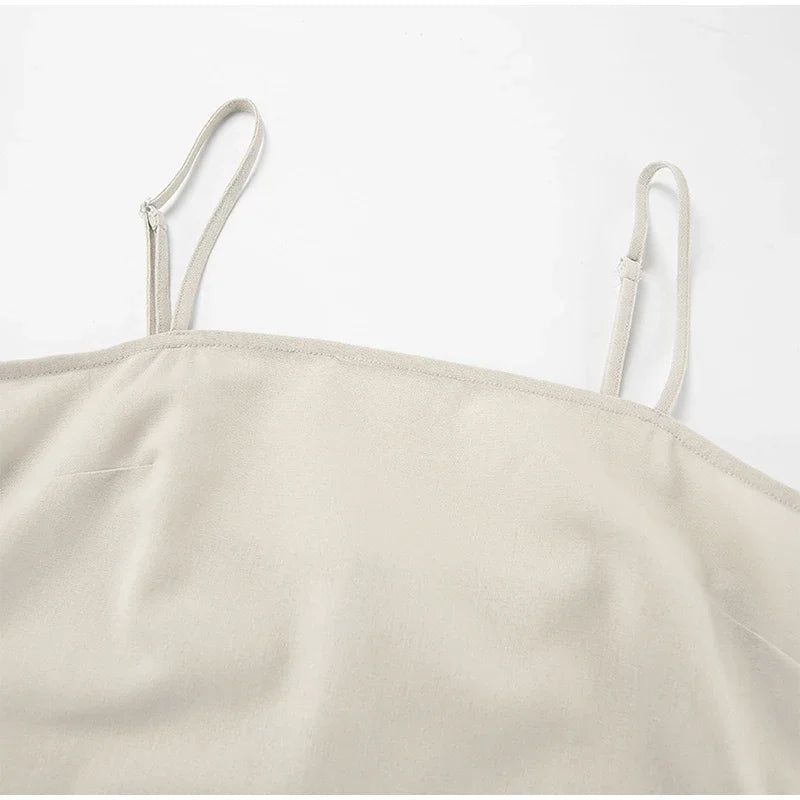 Slip Dress Women Summer Cotton Lined Loose Dresses Sleeveless Thin Straps White Long Dresses Backless Beach Holiday Dresses