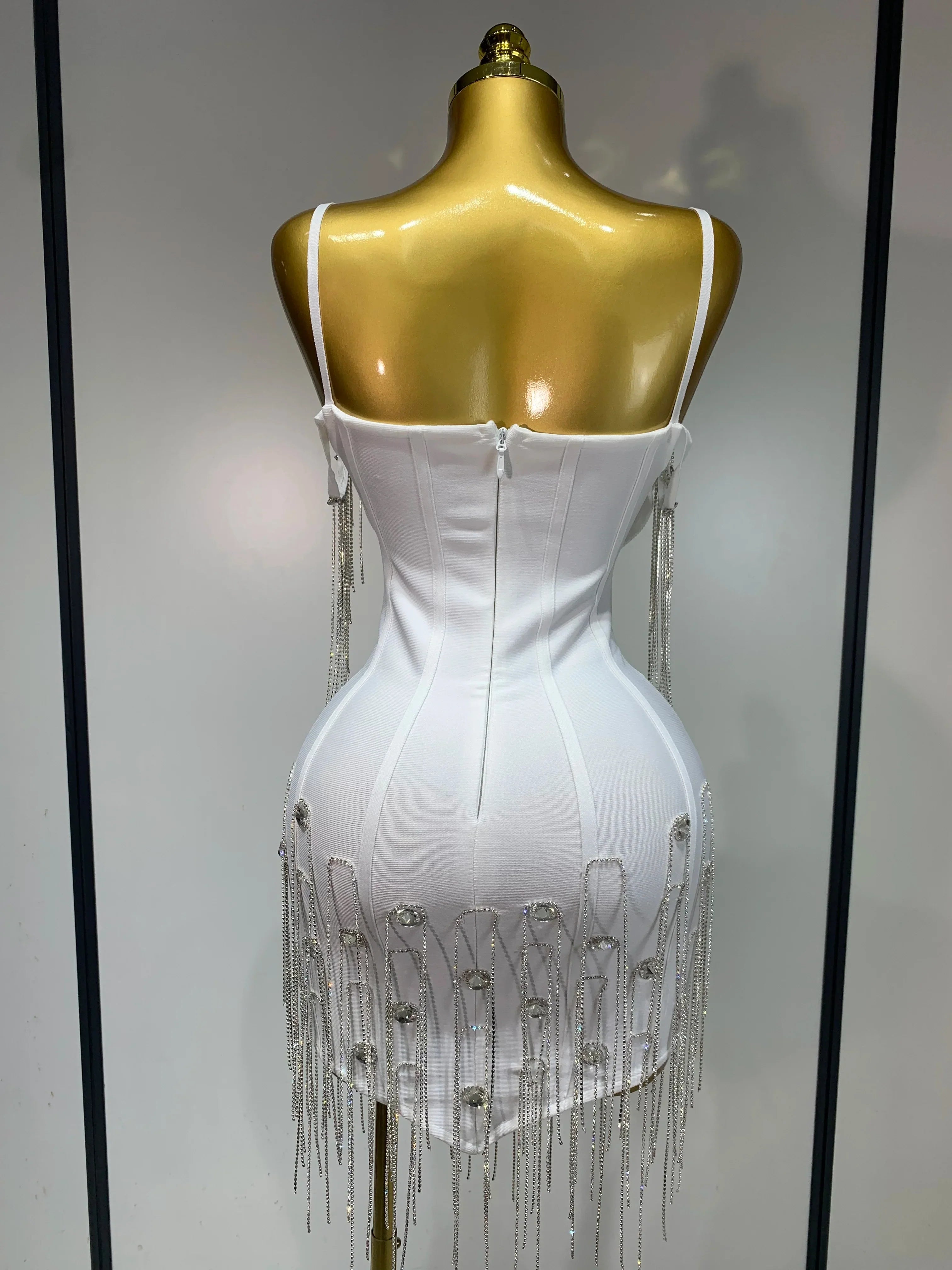 Women Sexy Backless Spaghetti Strap Bodycon Sleeveless Bandage Dress Elegant Prom Gown Club Evening Party Birthday Dresses