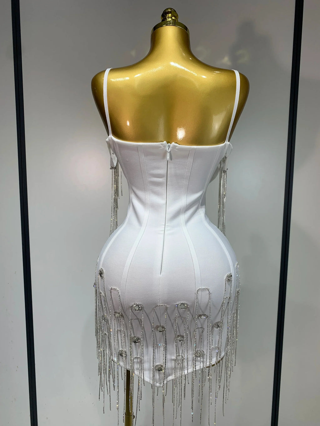 Women Sexy Backless Spaghetti Strap Bodycon Sleeveless Bandage Dress  Elegant Prom Gown Club Evening Party Birthday Dresses