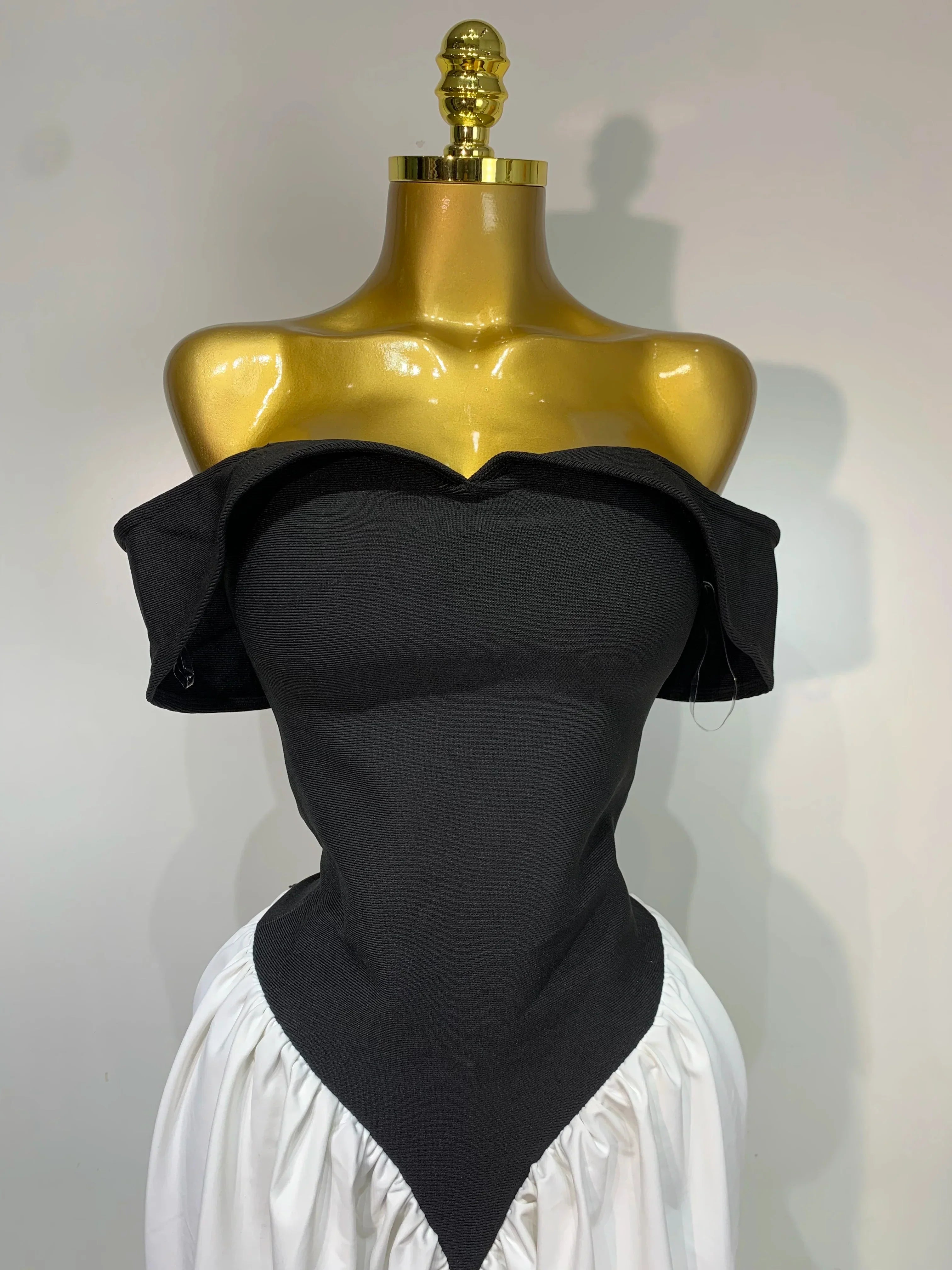 Women Sexy Off Shoulder Black And White Bandage Mermaid Long dress Formal Evening Party Elegant Luxury Birthday Dress