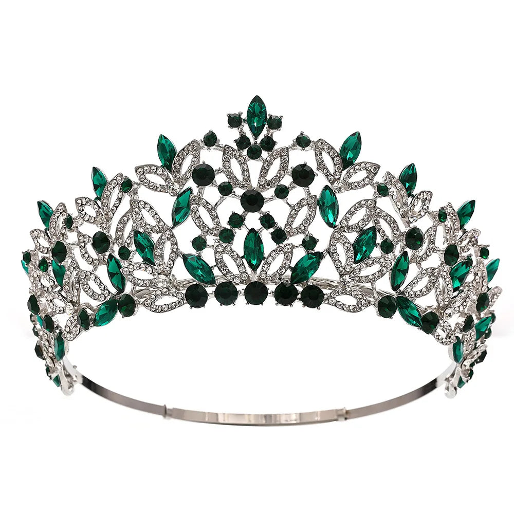Baroque Queen Crowns For Pageant Crystal Royal Princess Bridal Tiara Crown For Wedding Women Diadem Prom Hair Jewelry Headdress as picture 2