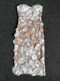 Sexy Women's Wear Heavy Industry Sequin Sheer Dress Strapless Sleeveless Bodycon Midi Dress Cocktail Evening Party Vestidos Brown
