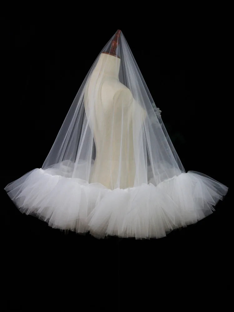 Luxury Lace Wedding Veils White Bridal Veil For Evening Party Dress Women Girl Hair Accessories Brides Jewelry