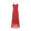 Elegant Red Chiffon Polka Dot Beach Dress for Women Summer Sexy Spaghetti Strap Holidays Dress Fashion Backless Party Outfits