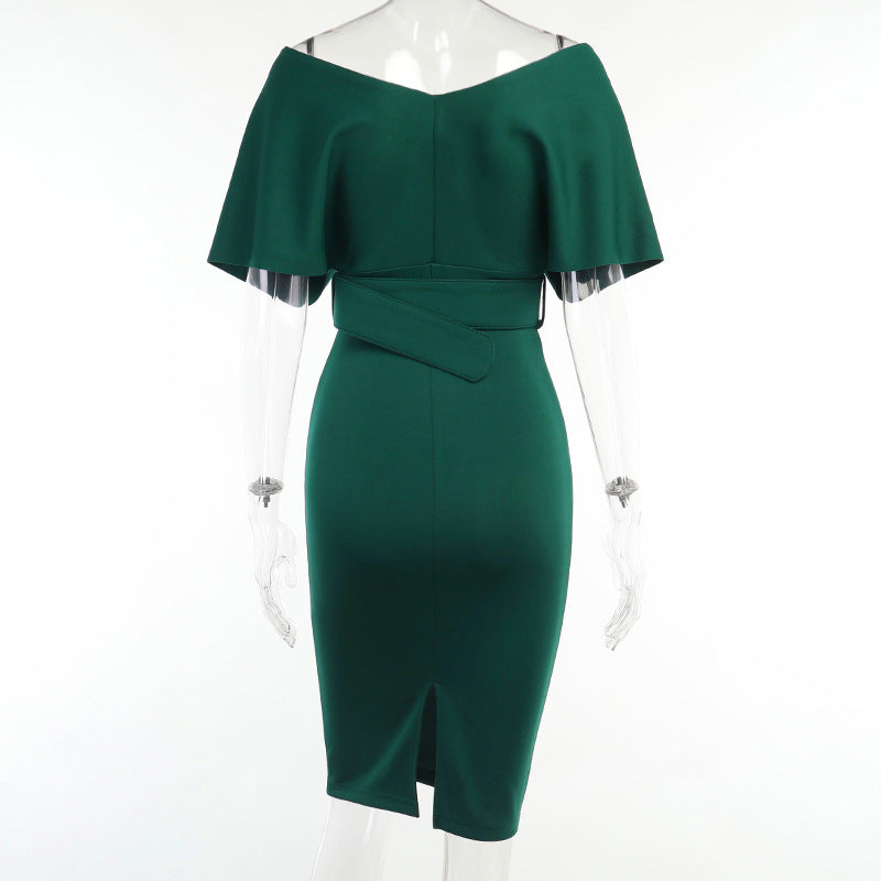 OffShoulder Elegant Party Ladies Vintage Evening Formal Midi Dress