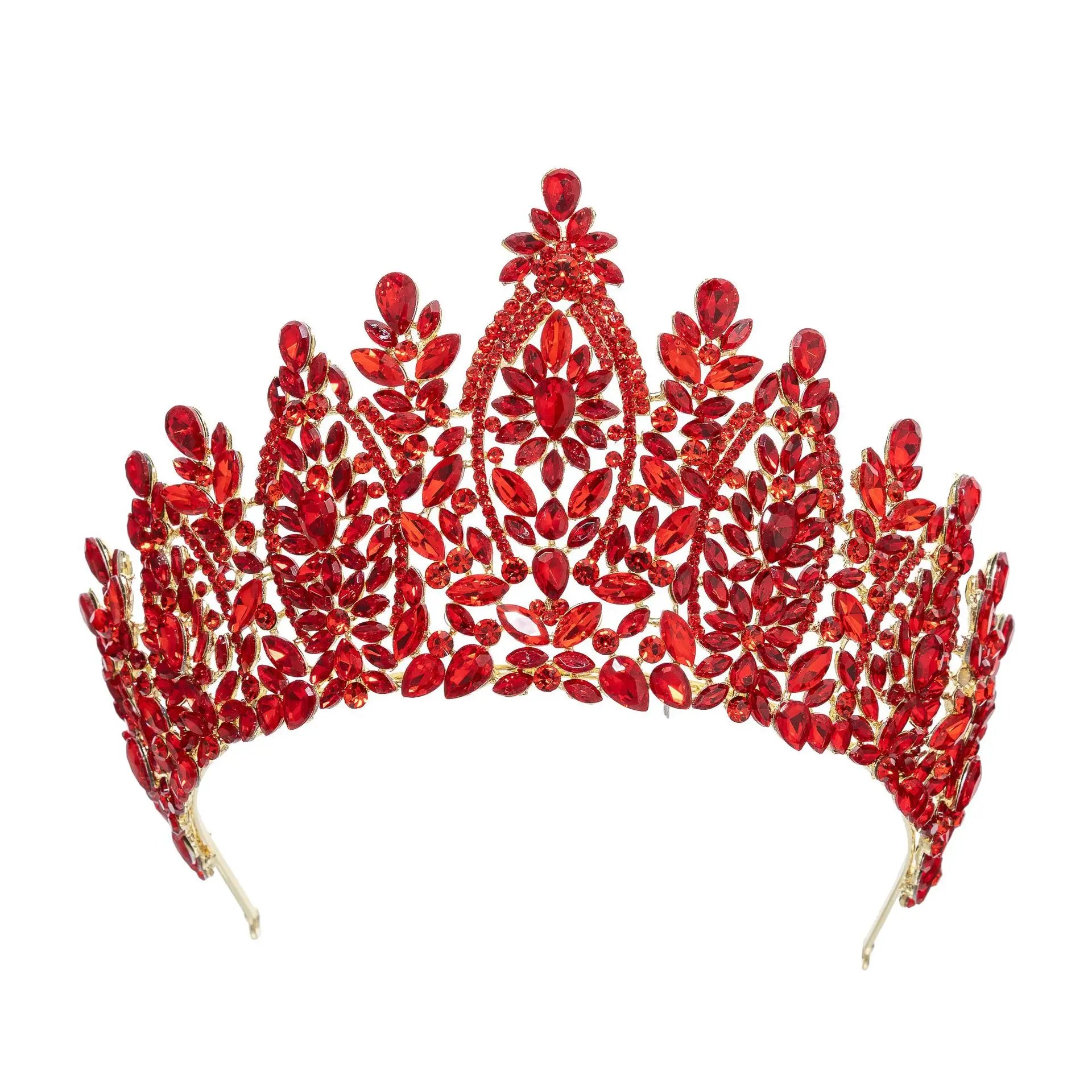 Crystal Wedding Crowns For Queens Princess Large Bridal Tiara Crown For Pageant Miss Universe Wedding Hair Jewelry Headdress as picture