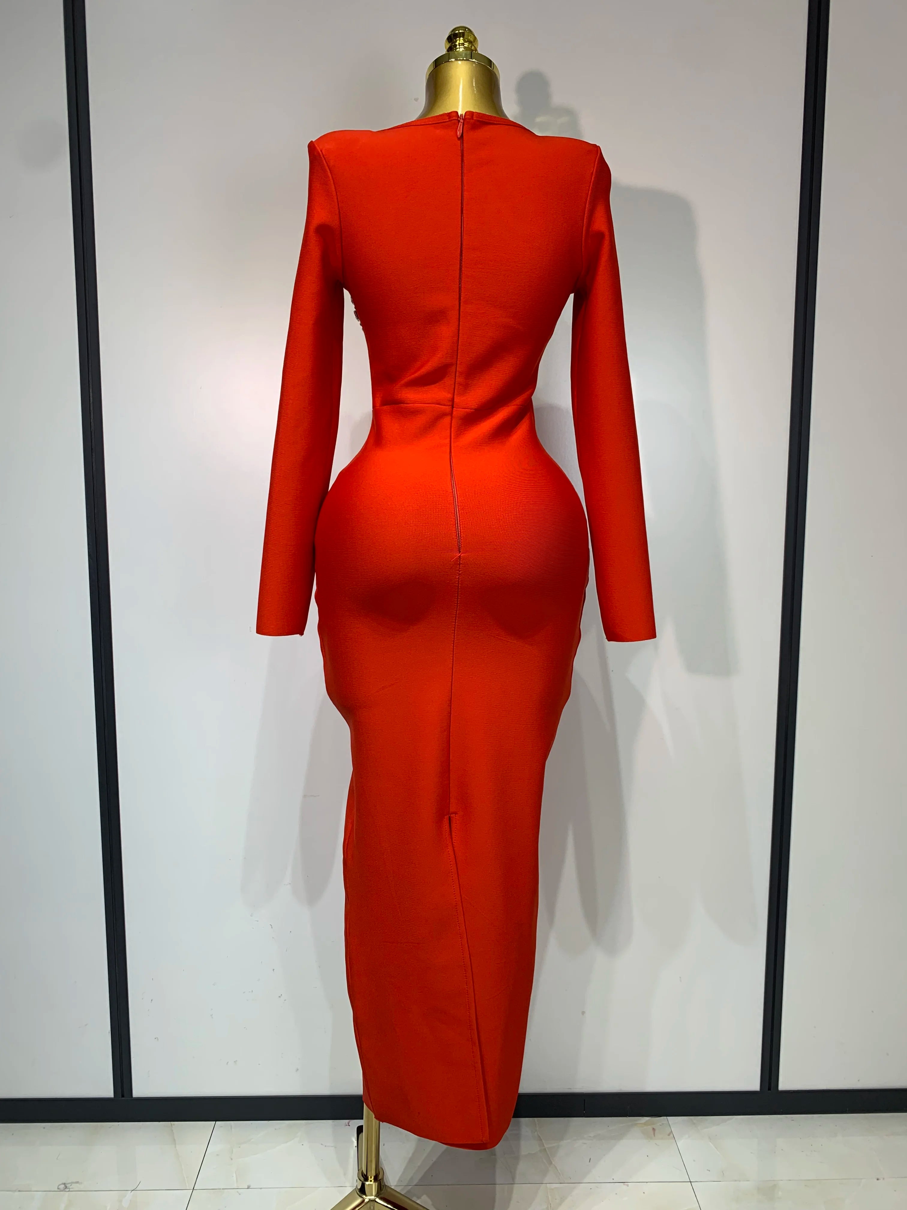 Women Sexy Luxury Sparkly Diamond Bandage Long Sleeve Bodycon Dress  Celebrity Elegant Evening Club Pary Birthday Dresses