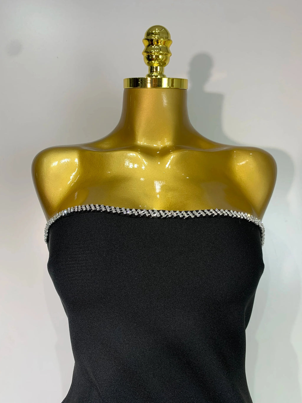Women Celebrity Sexy Strapless Backless Black Diamond Tassels Mini Bodycon Bandage Dress  Elegant Evening Club Party Dresses