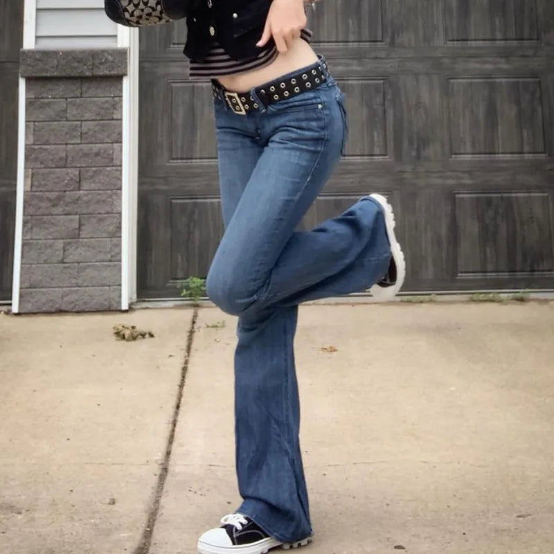 2024 Blue Bell Bottom Bootcut Fashion Streetwear Jeans