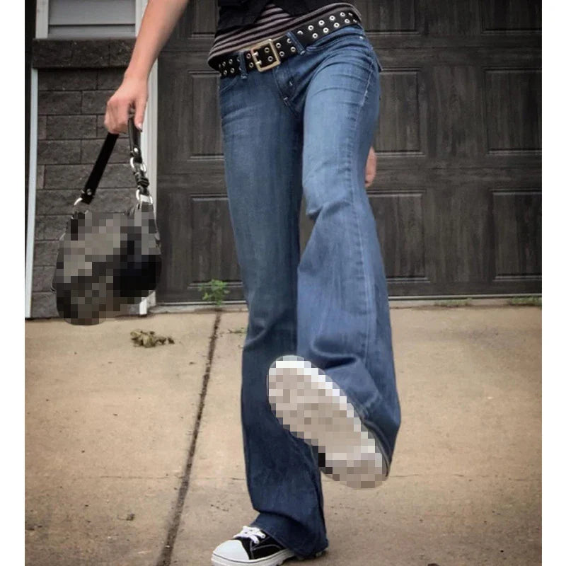 2024 Blue Bell Bottom Bootcut Fashion Streetwear Jeans