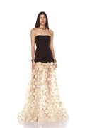 Black White Beige Women Sexy Strapless Off the Shoulder Mesh Long Dress High Street Celebrate Evening Party Birthday Outfit Khaki