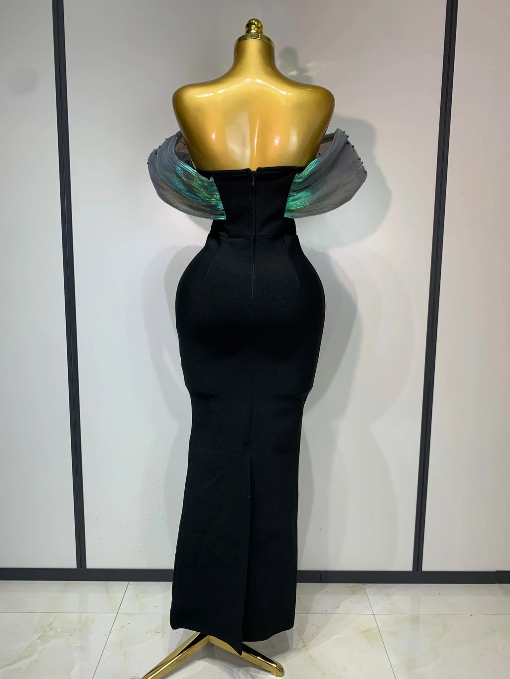 Women Celebrity Sexy Off Shoulder Beading Bodycon Maxi Long Bandage Dress  Elegant Evening Club Party Luxury Birthday Outfit