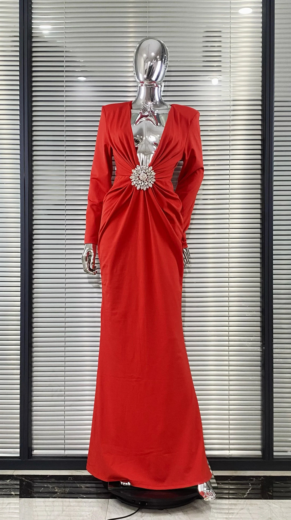 Black Red White Women Long Sleeve Sexy Deep V-Neck Bodycon Long Dress Elegant Evening Party Celebrate Birthday Outfit Vestido Red