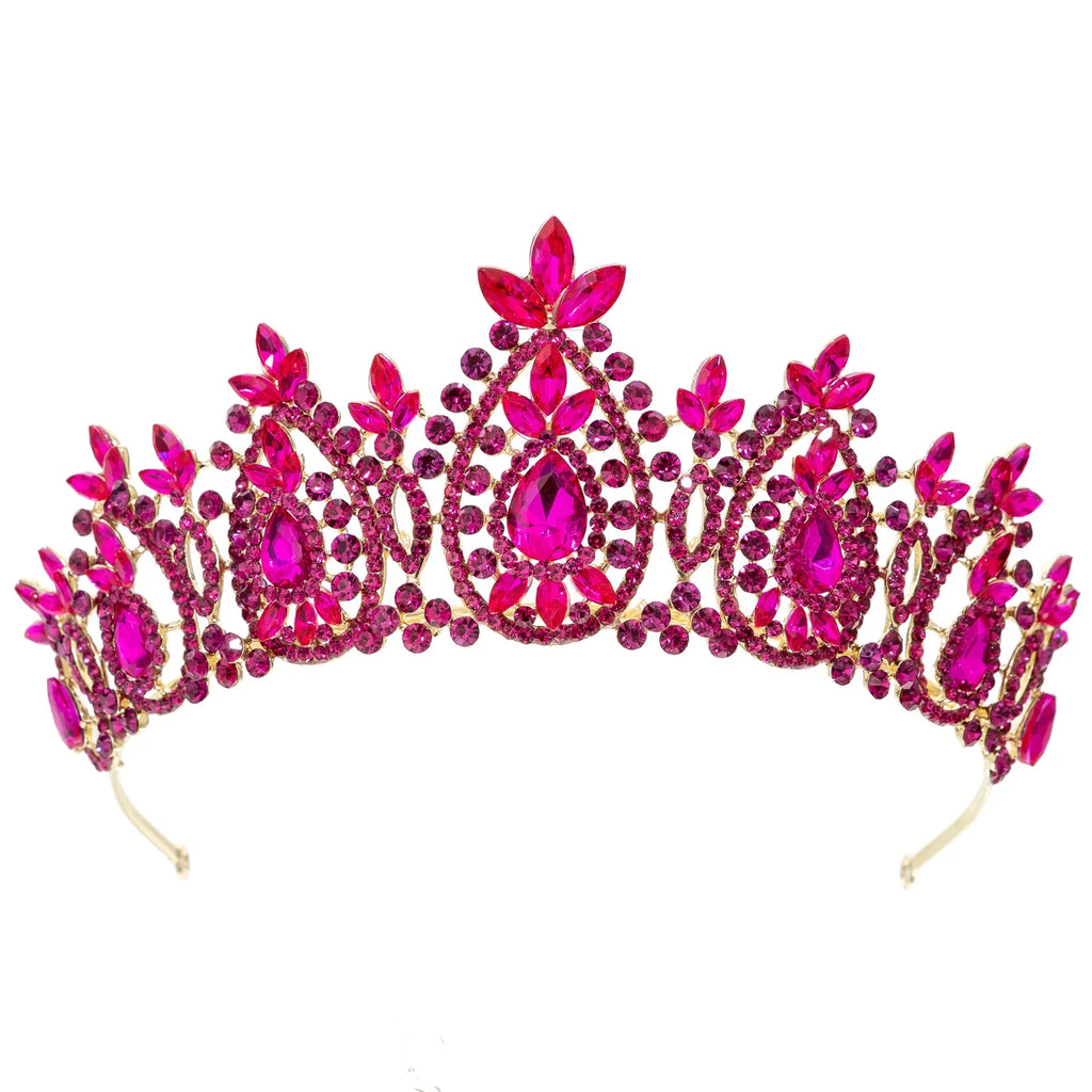 Baroque Crystal Crowns For Women Princess Queen Bridal Tiara Crown For Wedding Headdress Party Prom Bride Hair Jewelry Headpiece Blue white zinc plated