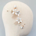 Flower Leaf Hair Pin Clip Crystal Rhinestones Hairpin Bride Bridesmaids Gold Color Head Piece Wedding Accessories Bridal Jewelry 6