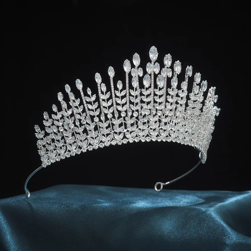 Crystal AAA Zircon Tiaras and Crowns Headband Brides Birthday Gift Prom Pageant Diadem Wedding Accessories Bridal Hair Jewelry