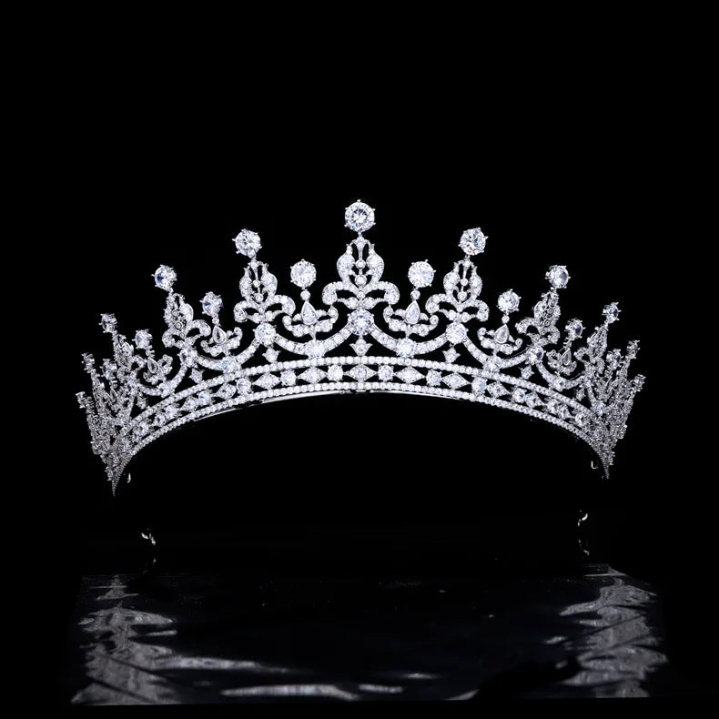 Bridal Hair Jewelry Cubic Zirconia Tiaras and Crowns Diadem For Brides Princess Queen Headpiece Headband Wedding Accessories