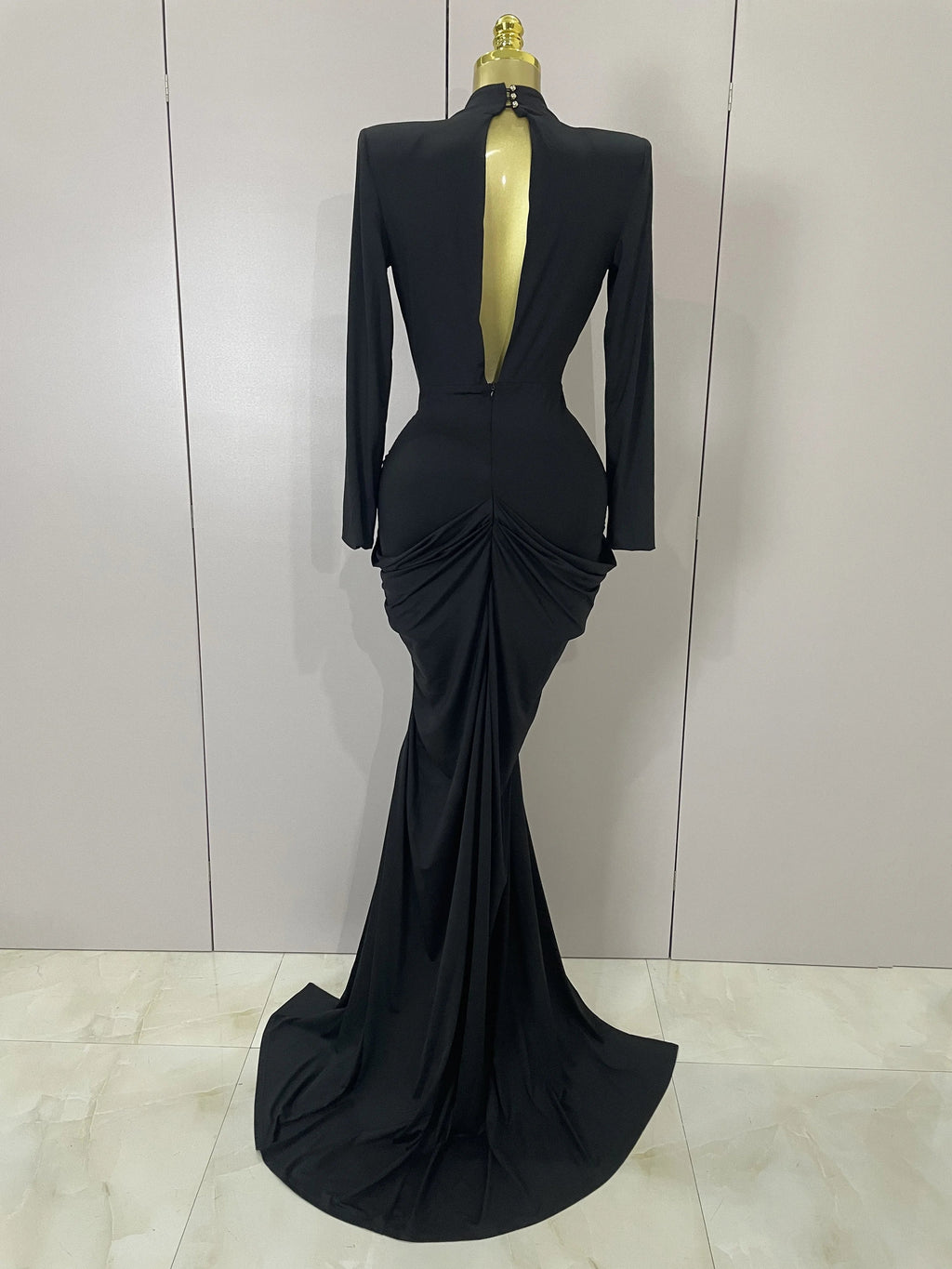 Sexy Deep V-Neck  Long Sleeve Bodycon Long Dress  Women Spring Elegant Evening Party Celebrate Cocktail Outfit Vestido