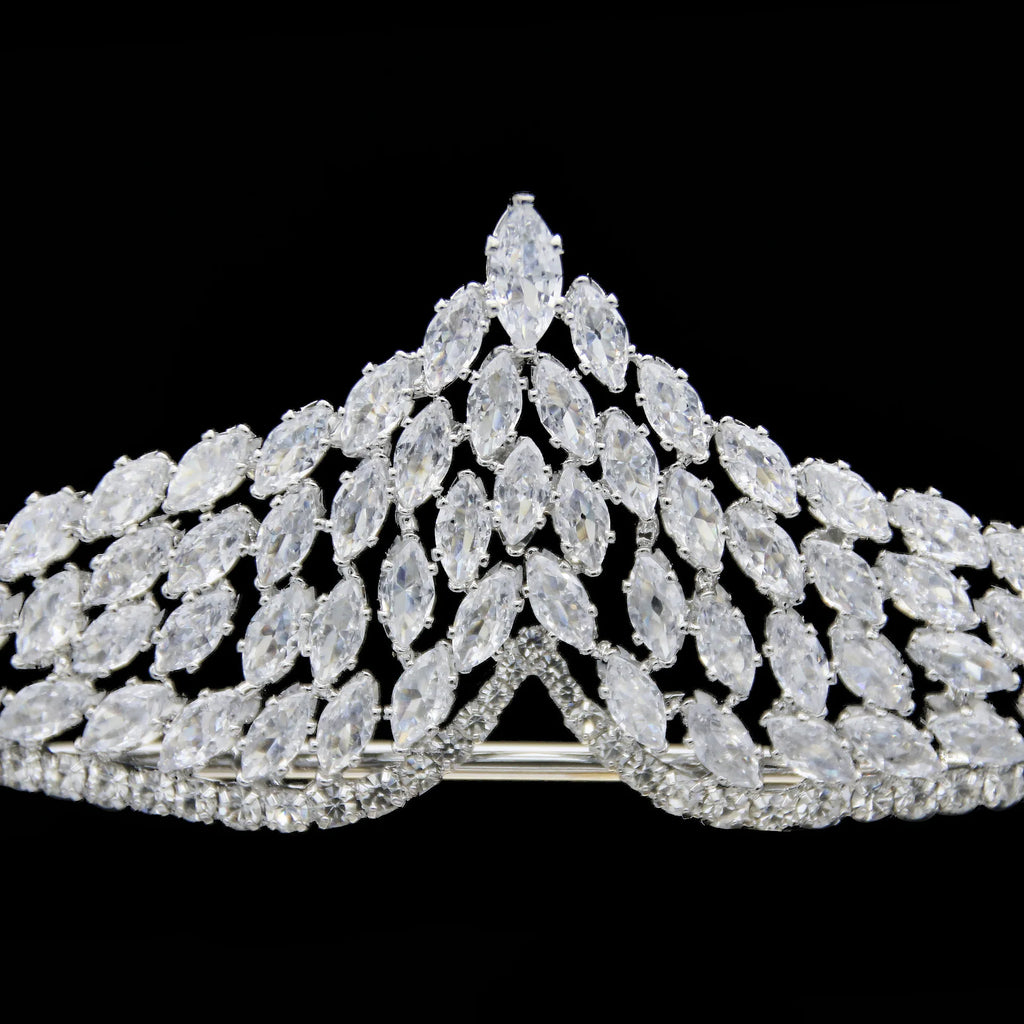 Cubic Zirconia Tiaras and Crowns Zircon Headband For Brides Women Prom Pageant Headpiece Wedding Accessories Bridal Hair Jewelry