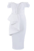 Solid Tassel Trim Ruched Sleeveless Party Dress - Mislish