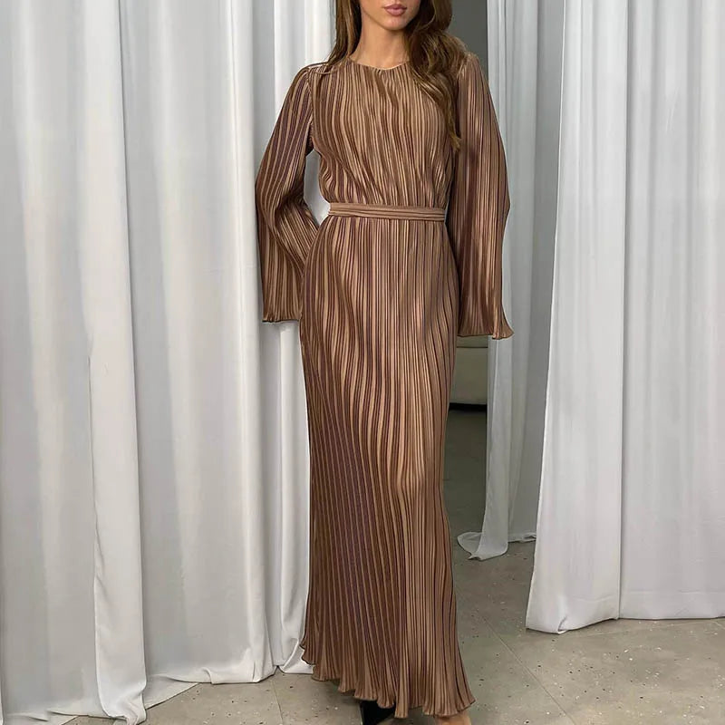 Spring Oneck Party Maxi Flare Femme Bodycon Dress