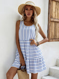 Stripe Block Ruffled Dress