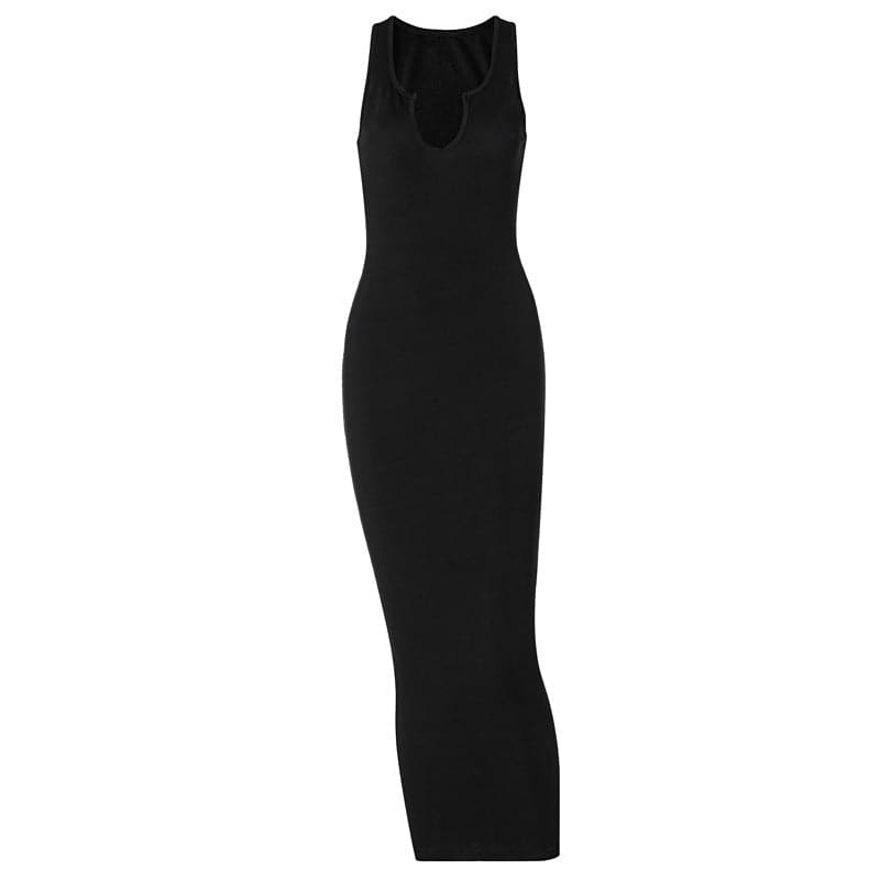 Summer Dresses Women Fashion Uneck Sleeveless Slim Fit Dress
