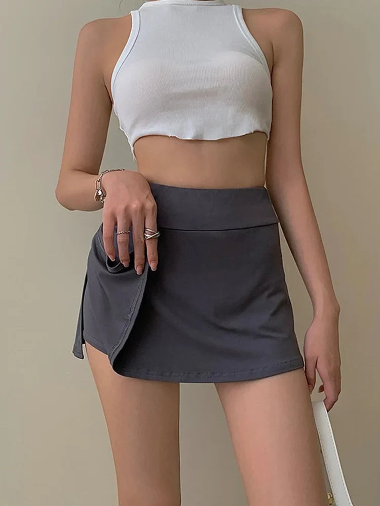 Tennis High Waist Culottes Aline Mini Skirt