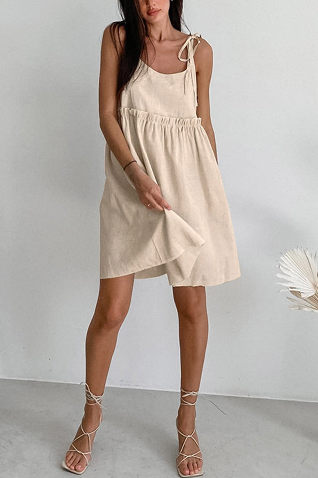 Tie up Straps Cotton Cami Dress