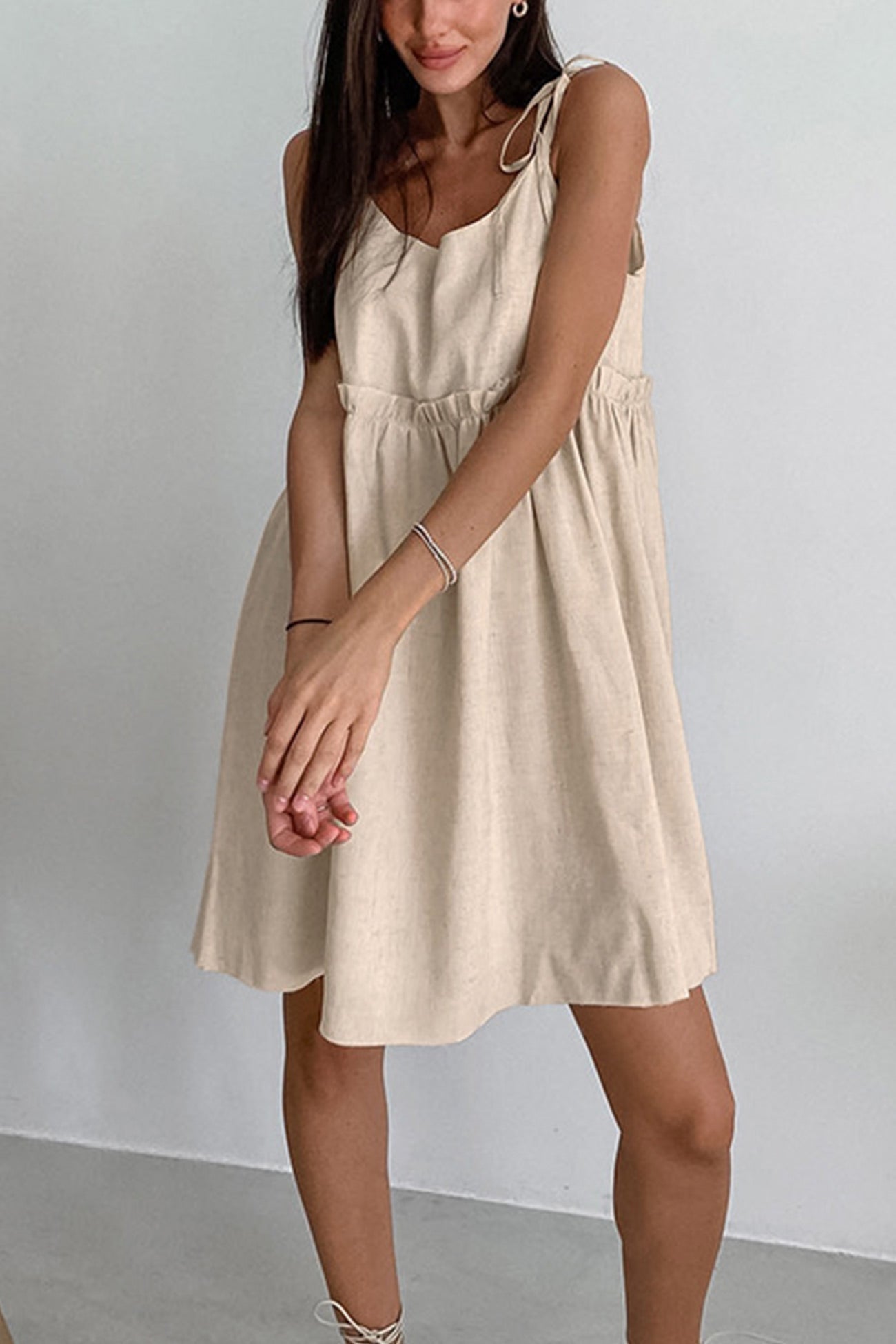 Tie up Straps Cotton Cami Dress