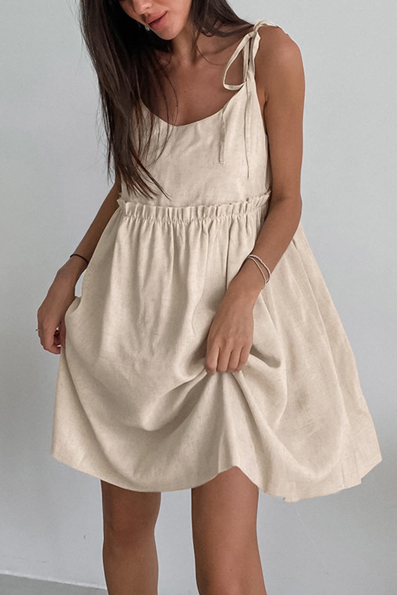 Tie up Straps Cotton Cami Dress