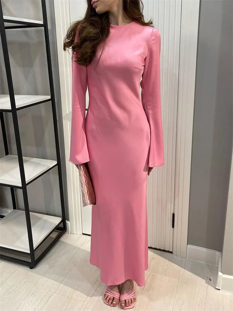 Casual Luxury Ladies Autumn Long Sleeve Party Maxi Dress