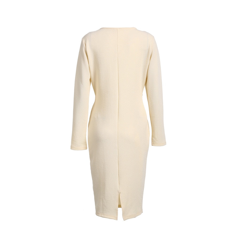 Long Sleeve Deep VNeck Bandage Bodycon Evening Party Dress Plus Size SXXL