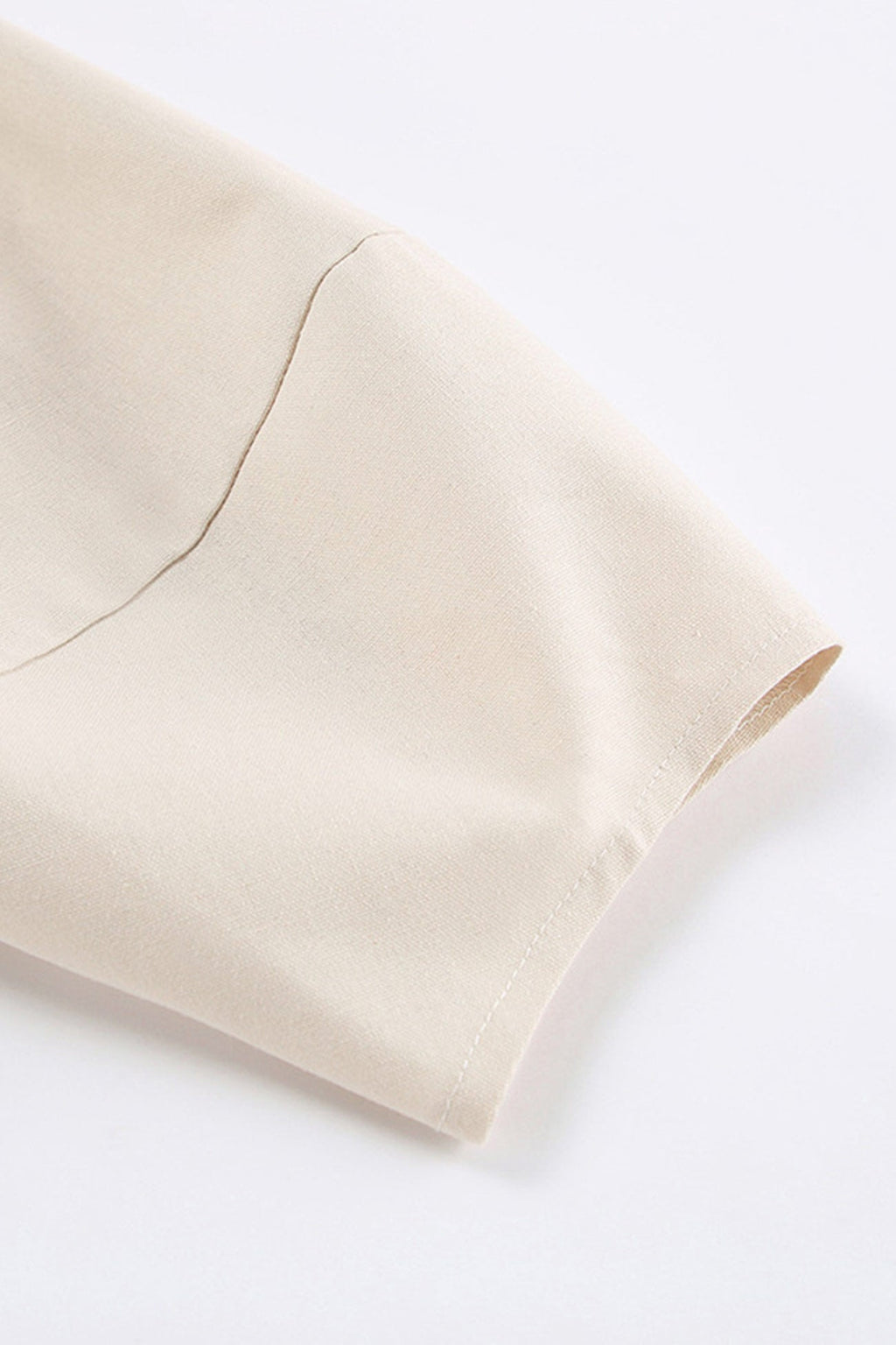 V Neck Single breasted Cotton Linen A line Dress