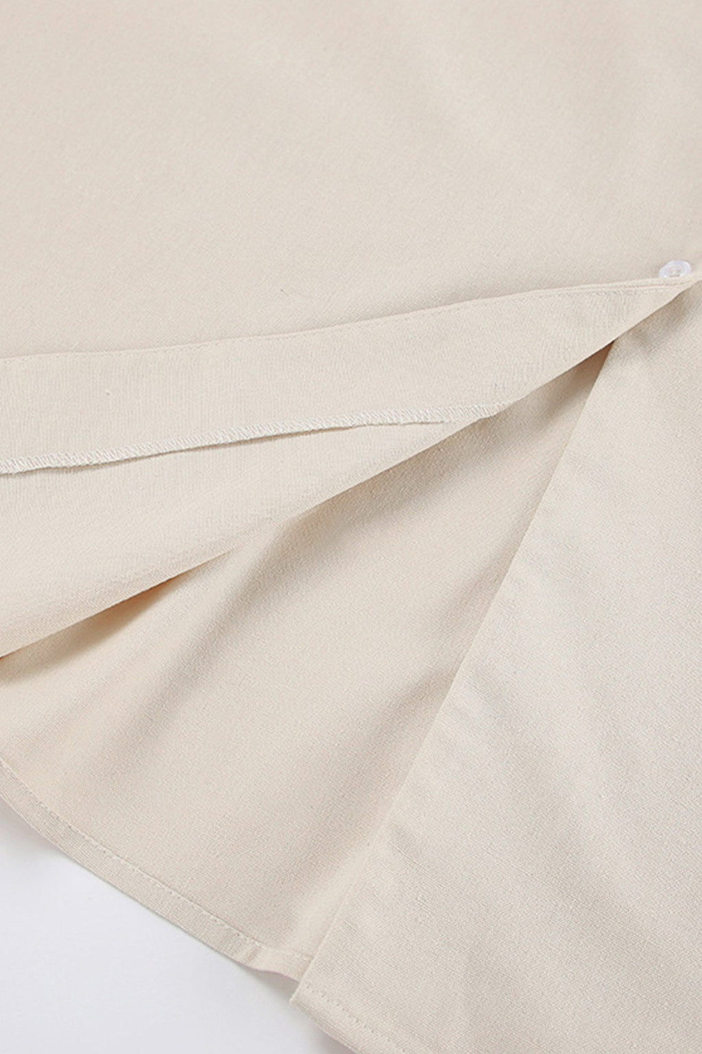 V Neck Single breasted Cotton Linen A line Dress