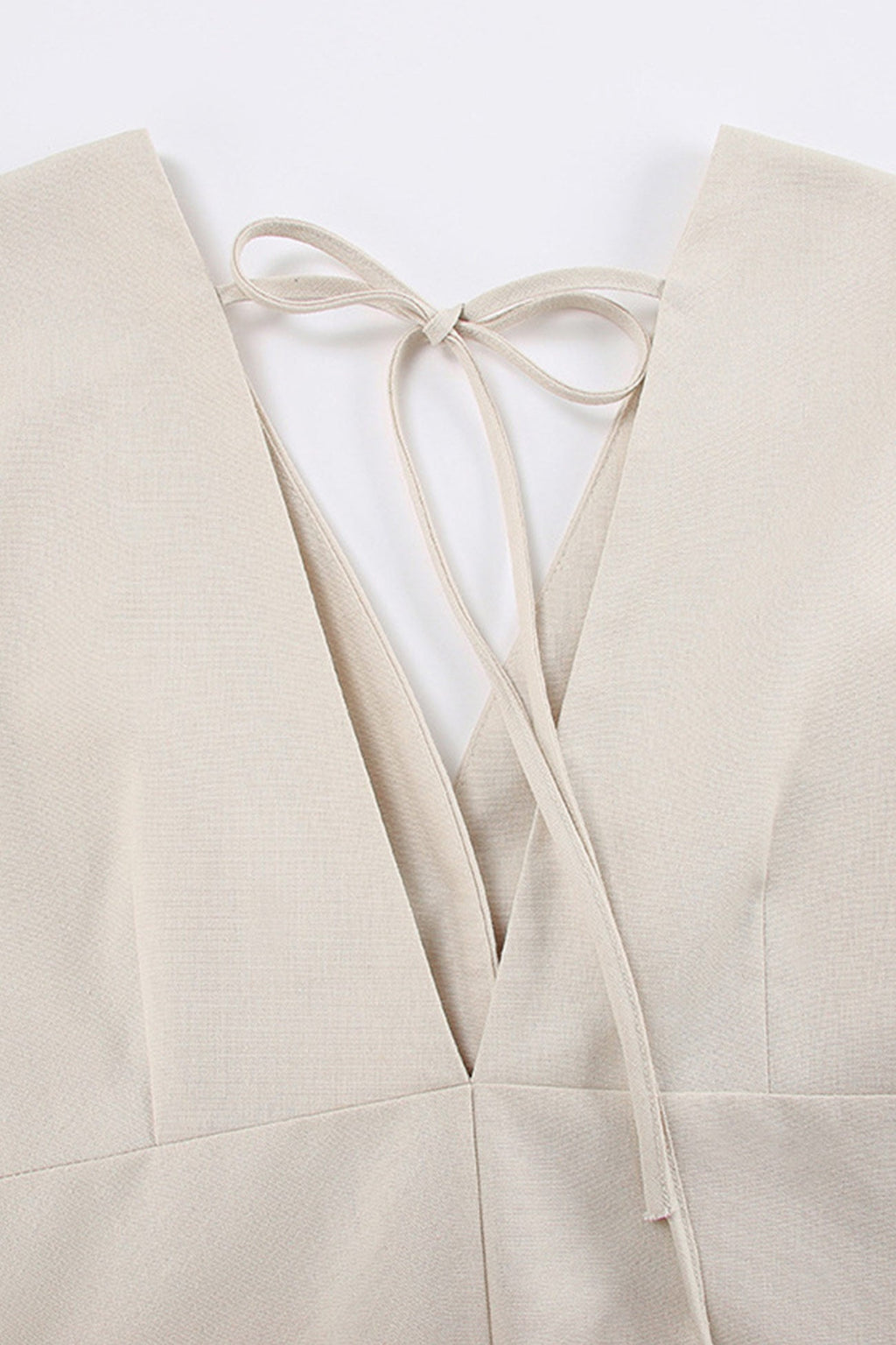 V Neck Single breasted Cotton Linen A line Dress