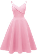 V-neck Sleeveless Spaghetti Straps Cocktail Dress - Mislish