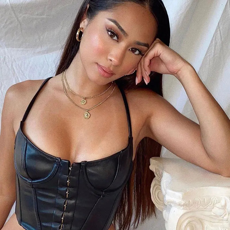 2024 LowCut PU Leather Corset Camisole