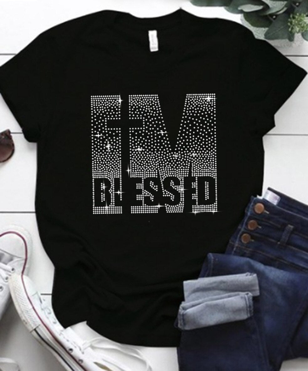 Casual Bricked Letter Print TShirts