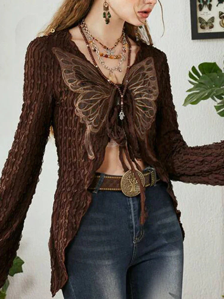 2024 Vintage 2000s Grunge LaceUp Cardigans