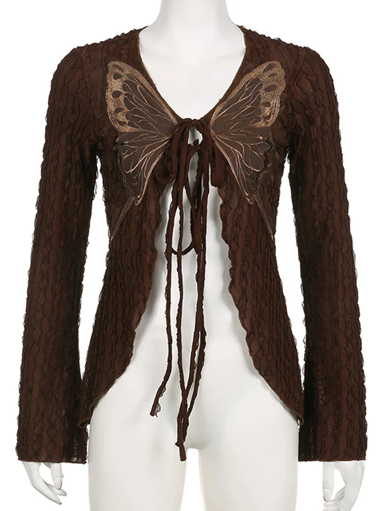 2024 Vintage 2000s Grunge LaceUp Cardigans